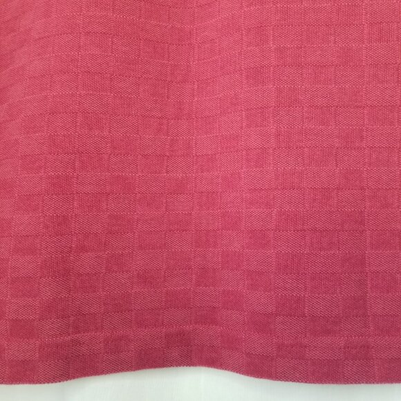 Reebok Golf Mens L Short Sleeve Polo Shirt Solid Maroon Checkered Pattern Logo - Picture 8 of 12